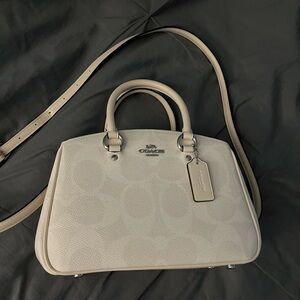 Coach Pebble Leather Satchel in white